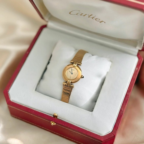 AUTHENTIC VINTAGE CARTIER GOLD WATCH - WITH BOX - Picture 2 of 9